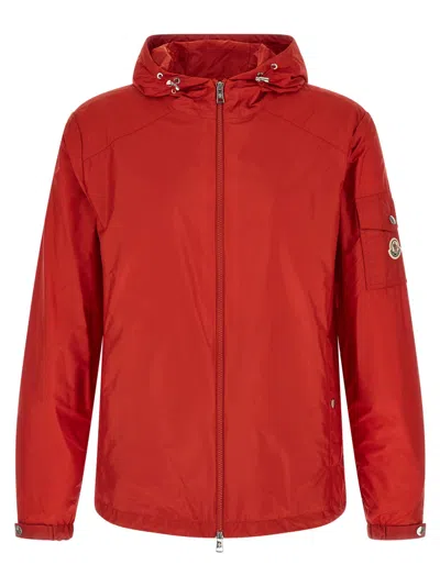 MONCLER MEN RED SOLID HOOD JACKET