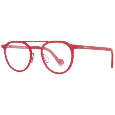 Moncler Red Unisex Optical Frames In Pink