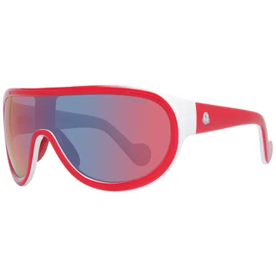 Moncler Red Unisex Sunglasses In White