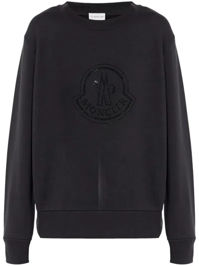 Moncler Regular Fit Logo Sweatshirt - Women's In Black