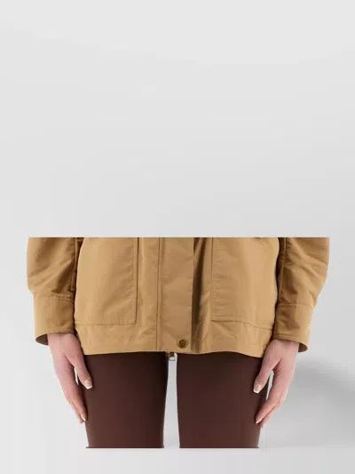 Moncler Regular Fit Long Sleeve Jacket In Brown