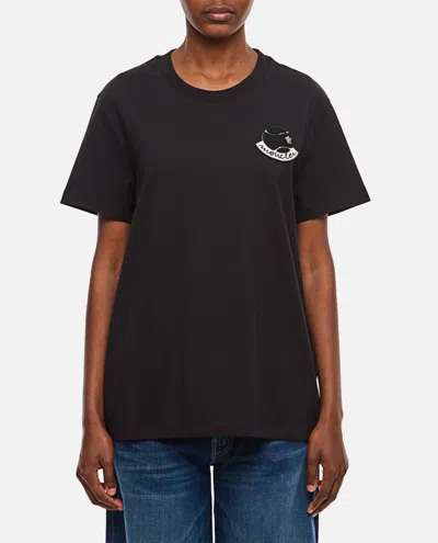 Moncler Regular T-shirt W/printed Detail In Black