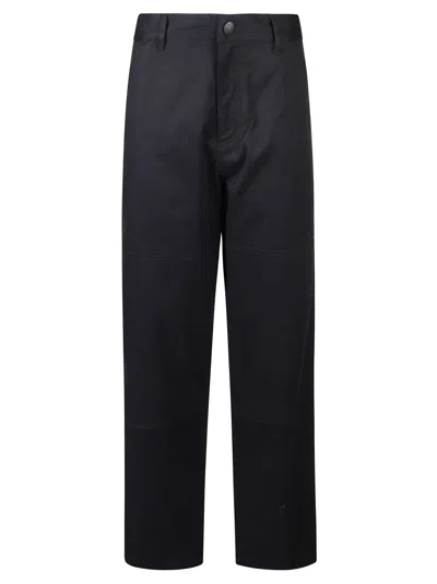 Moncler Relaxed Fit Blue Trousers In Black