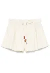 Moncler Relaxed Fit Bermuda Shorts With Elastic Waistband In Neutral