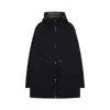 Moncler Relaxed Fit Hooded Jacket With Adjustable Drawstrings In Blue