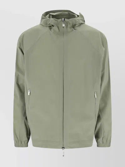 Moncler Relaxed Fit Jacket Elastic Cuffs In Green
