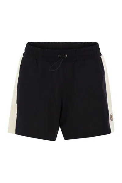 Moncler Relaxed-fit Navy T-shirt Shorts For Women