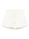 Moncler Relaxed-fit White Shorts With Elastic Waistband In Neutral