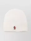 Moncler Relaxed Style Ribbed Texture Turn-up Brim Hat In Neutral