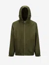 Moncler Lightweight Hooded Windbreaker With Adjustable Cuffs In Green