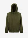 Moncler Lightweight Hooded Windbreaker With Adjustable Cuffs In Green