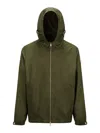 Moncler Lightweight Hooded Windbreaker With Adjustable Cuffs In Green