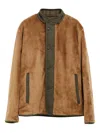 Moncler Veste Matelassée Courte Réversible En Teddy Rentignat In Brown