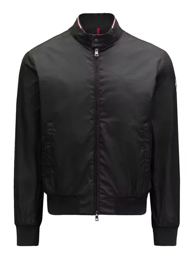 Moncler Reppe Hooded Rain Jacket High Collar In Black