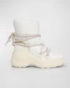 Moncler Women's Resile Apres Ankle Tie Boots In Light Beige