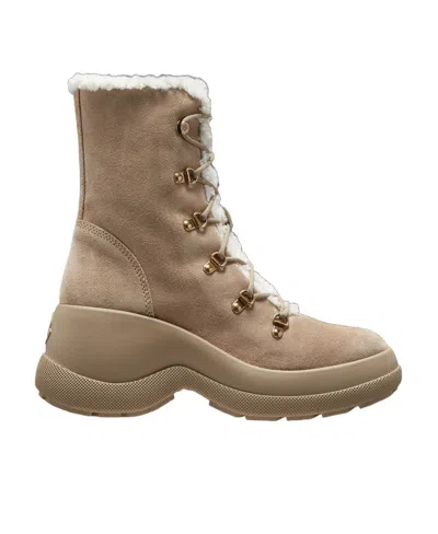Moncler Resile Trek Lace-up Boots In Beige