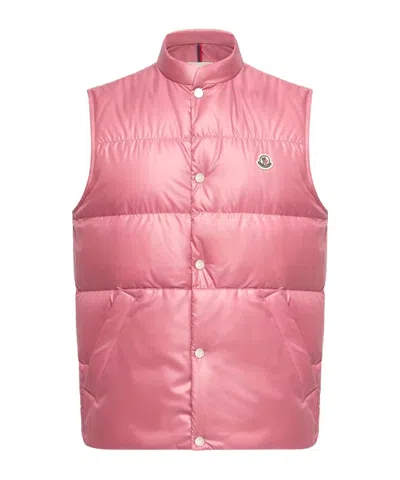 Moncler Restigo Down Vest In Pink