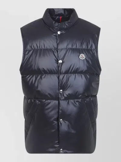 Moncler Restigo High Collar Padded Gilet In Blue