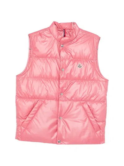 Moncler Restigo Quilted Buttoned Gilet In Pink