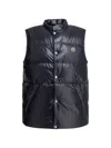Moncler Restigo Quilted Vest With Logo Patch In Blue