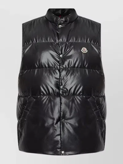 Moncler Restigo Sleeveless High Neck Padded Gilet In Black
