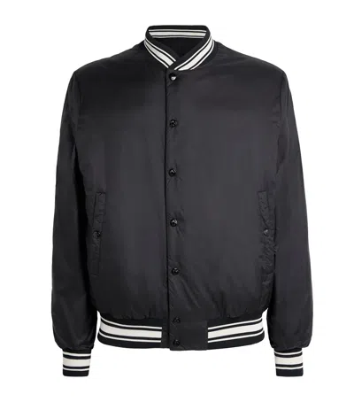 Moncler Reversible Bouchet Varsity Bomber Jacket In Black