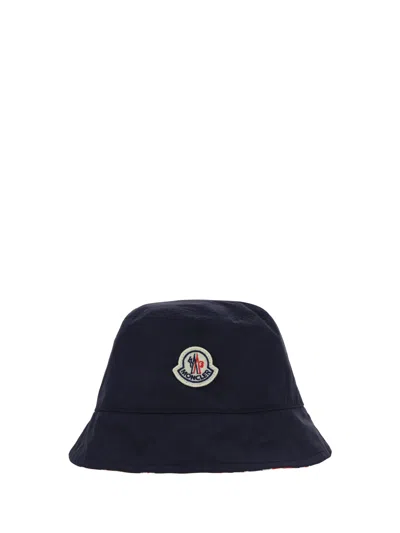 Moncler Hats Blue In Grey