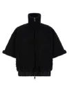 Moncler Reversible Leather-trimmed Cape In Black