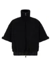 Moncler Reversible Leather-trimmed Cape In Black