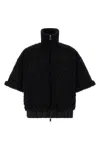 Moncler Reversible Leather-trimmed Cape In Black