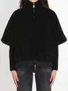 Moncler Dual Fabric Reversible Cape In Black