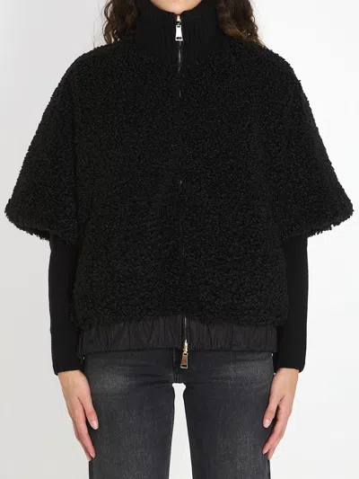 Moncler Reversible Cape In Black