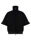 Moncler Reversible Leather-trimmed Cape In Black