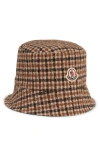 Moncler Reversible Check Logo Patch Bucket Hat