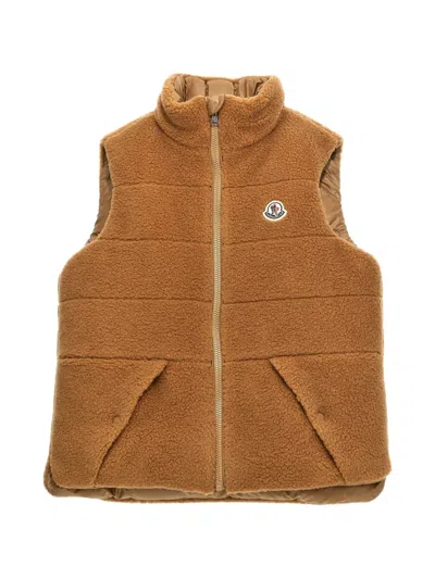 Moncler Kids' Reversible Colbricon Vest In Brown