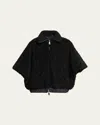 Moncler Reversible Faux Fur Cape In Black