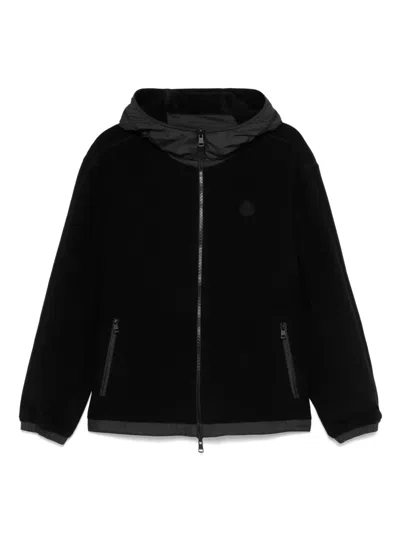 Moncler Reversible Fleece Hoodie In Black
