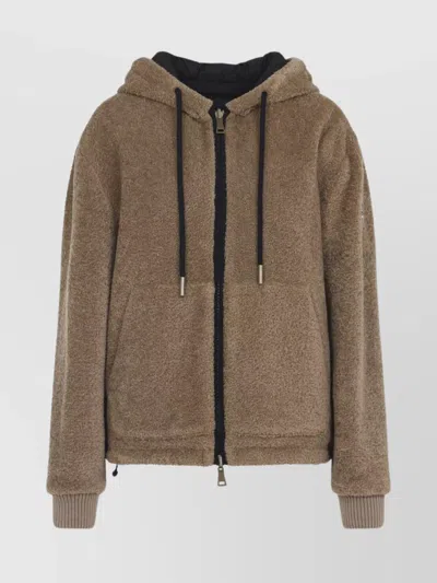 MONCLER REVERSIBLE HOODED CARDIGAN FRONT POCKETS
