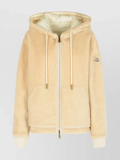 Moncler Reversible Hooded Jacket Cotton Blend In Neutral