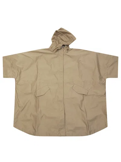Moncler Reversible Hooded Teddy Cape In Multi