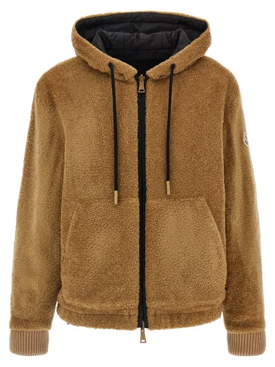 Moncler Reversible Hoodie Sweatshirt Multicolor In Animal Print