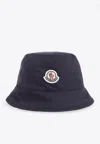 Moncler Reversible Logo Bucket Hat In Navy