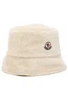 Moncler Reversible Logo Fleece And Shell Bucket Hat In Neutral