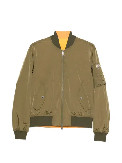 Moncler Reversible Logo-patch Bomber Jacket In Green