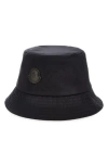 Moncler Reversible Logo Patch Bucket Hat In Black
