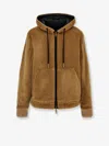 Moncler Reversible Jacket With Drawstring Hood And Logo Patch On The Sleeve In Brown