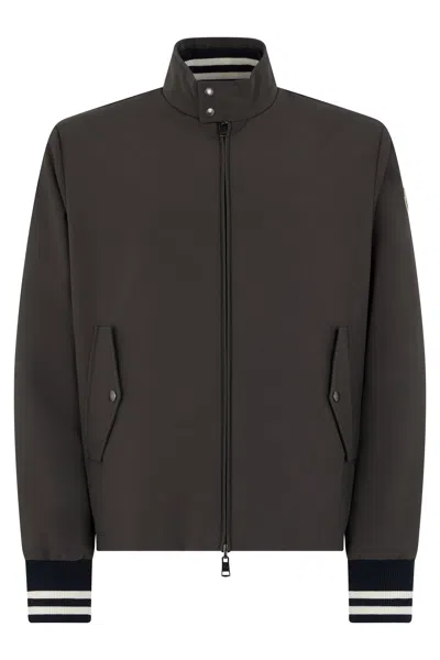 Moncler Reversible Padded Bomber Jacket With Ribbed Trim In Purple