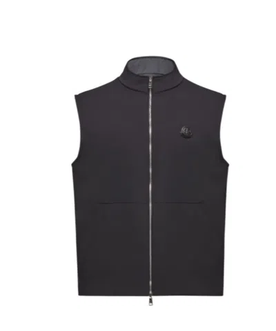 Moncler Reversible Padded Cotton Gilet In Black