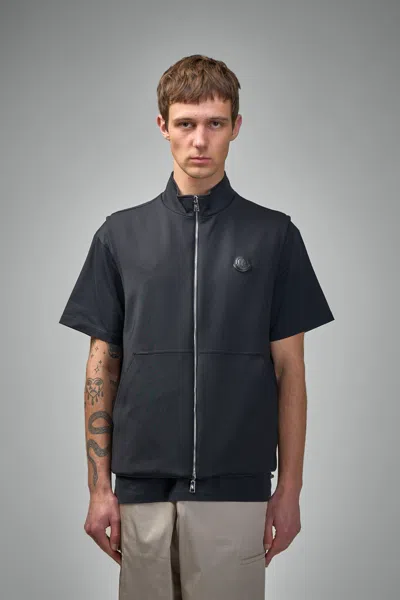 Moncler Reversible Padded Cotton Gilet In Black