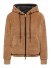 Moncler Reversible Padded Hoodie In Brown